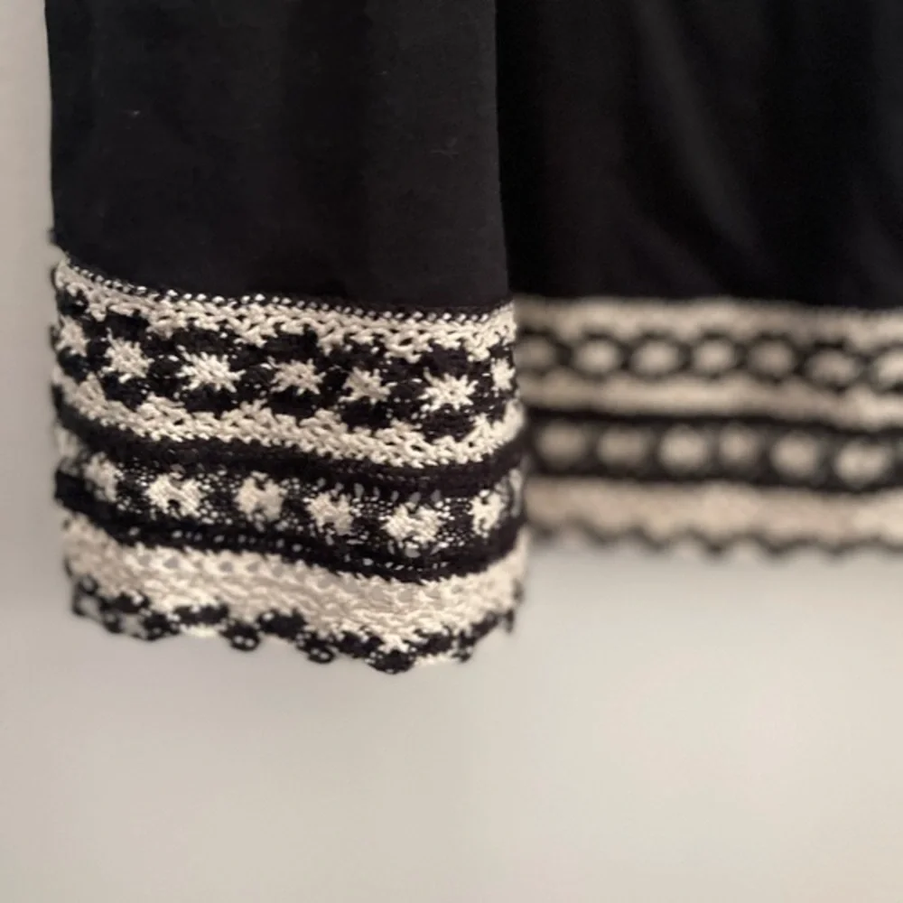 J. Jill Black Crochet Trim‎ Sleeveless Midi Dress Petite Large